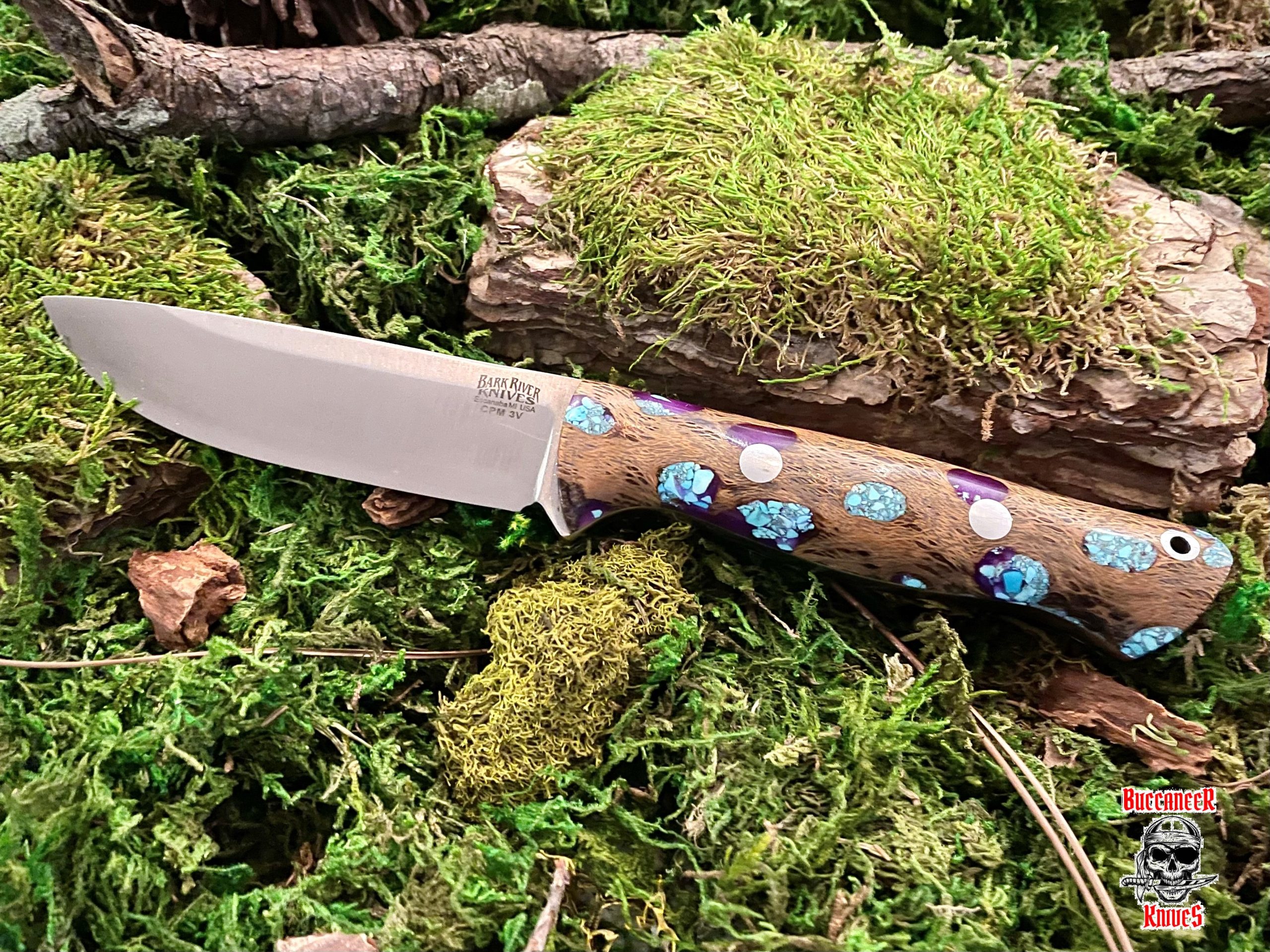 Bark River Knives Bravo 1 Cholla Cactus with Turquoise #5 Rampless 