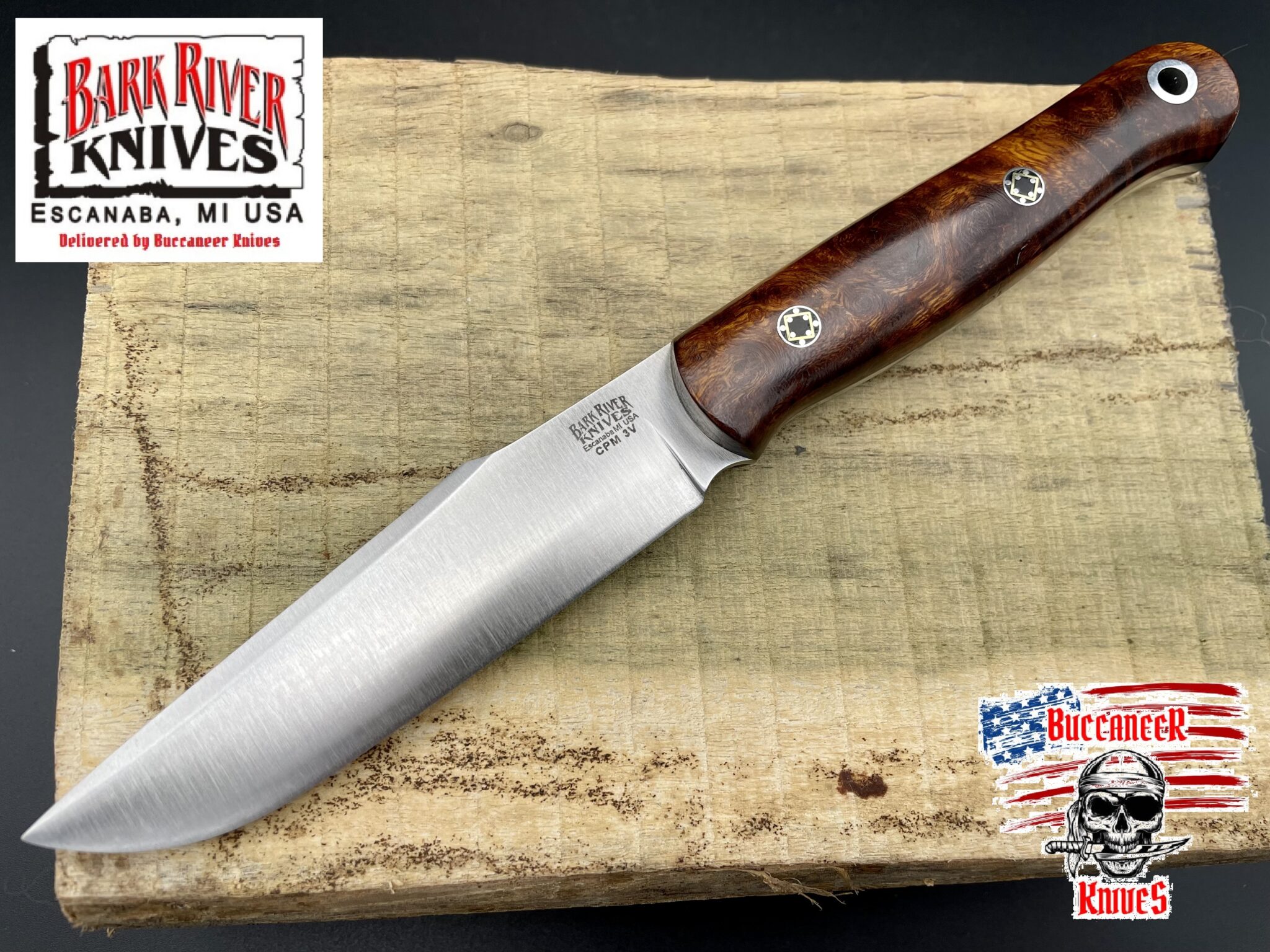 Bark River Knives Ultralite Field Knife Desert Ironwood Burl # 6 Black ...