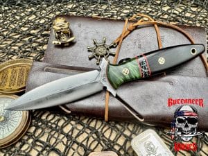 WW Customs Dagger African Ebony/Dyed Maple Burl W2 Steel