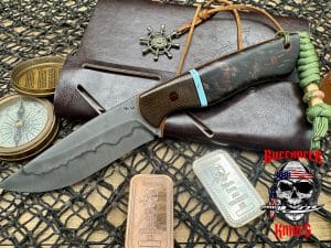 WW Customs Hunter Redwood Lace/OD Canvas Micarta W2 Steel